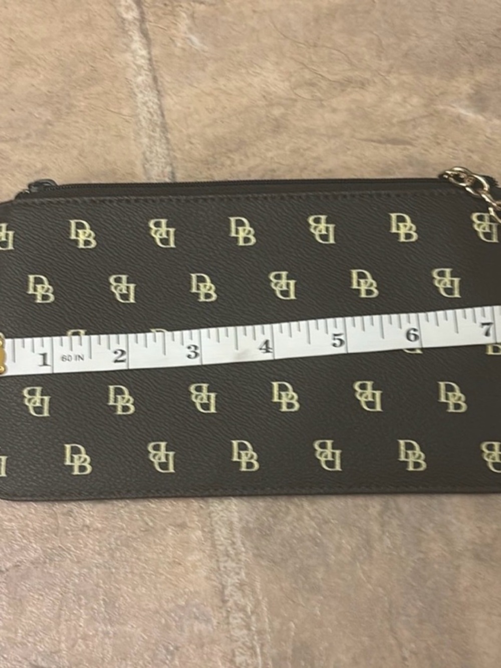 Dooney & Bourke Brown Logo Wristlet with Gold Accents - Picture 5 of 5